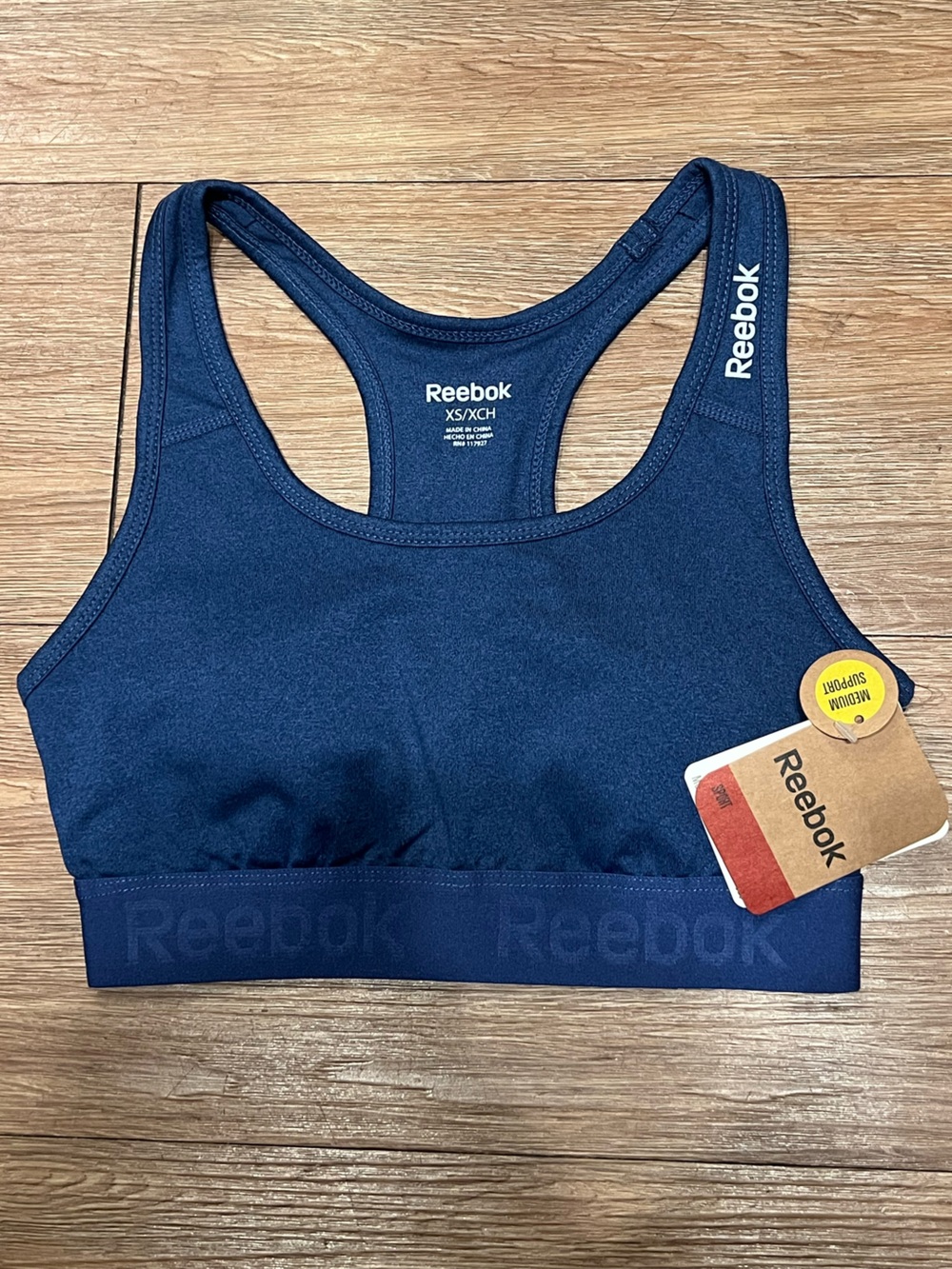 Reebok Navy Blue Girls' Racerback Athletic One-Piece